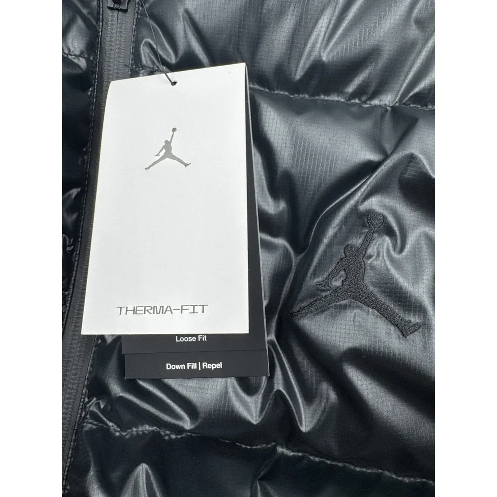 Jordan Flight Men's Down Puffer Jacket Therma-Fit Insulated Black FV7271-010 Sm